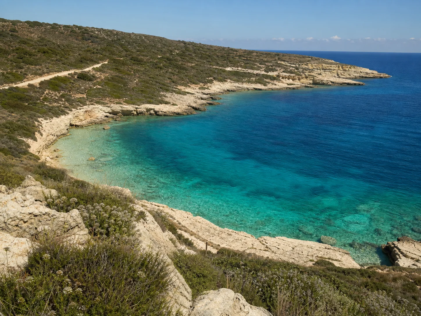 Secluded Fontana Amorosa bay on the Akamas coast